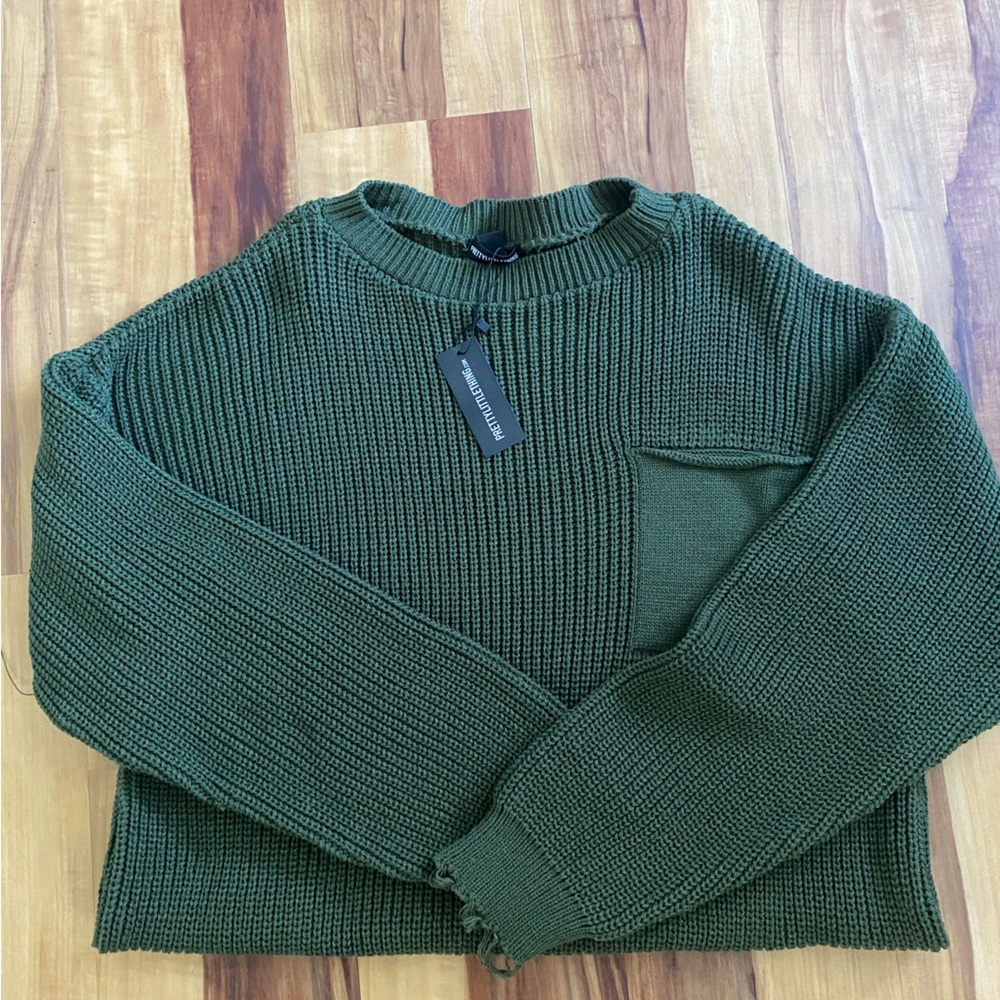Green Knit Sweater Dress
